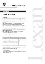 Lexan 9030 Data Pages 1 6 Text Version Anyflip