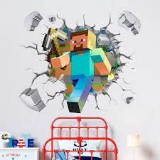 Vinyle Mural 3d Joueur Minecraft