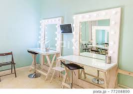 empty woman makeup place with mirror