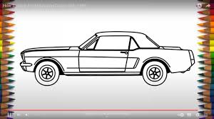 to draw ford mustang coupe side 1965