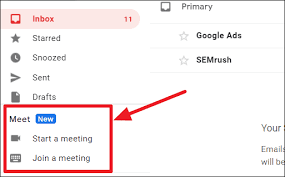 create and join a google meet in gmail