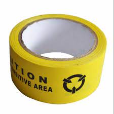yellow pvc esd caution warning tape esd