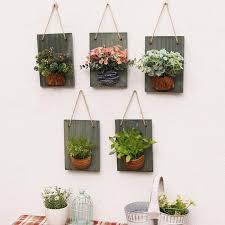 wall decor with artificial plants off