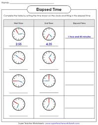 Elapsed Time Worksheets Math Time Worksheets