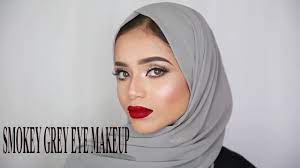 easy smokey grey eye makeup with bold