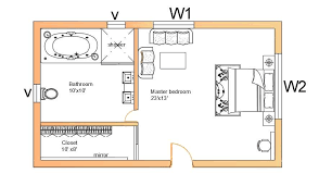 Master Bedroom Floor Plan Cadbull