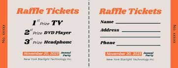 raffle ticket maker design printable
