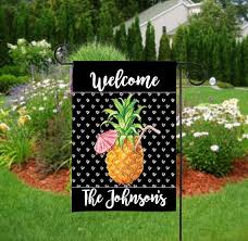 Personalized Pineapple Garden Flag