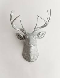 Silver Deer Head Wall Decor The