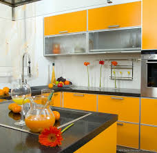 pictures of modern orange kitchens