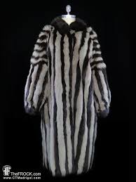 Striped Fur Coat Vintage Rabbit Jacket