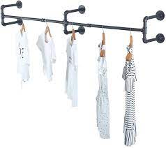 industrial pipe clothing rack wall