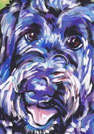 Labradoodle Dog Art Portrait Print Of