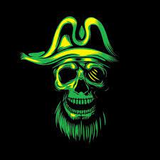 free vector green pirate skull background