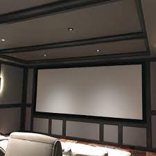 Stretched Fabric Panels In Media Room