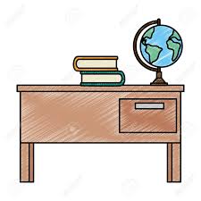 Standing desk & mobile desk options. Teacher Desk With Books And Planet Vector Illustration Design Royalty Free Cliparts Vectors And Stock Illustration Image 89850592