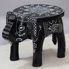 Indian Hand Painted Black Wooden