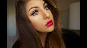 cat eye and red lips makeup tutorial