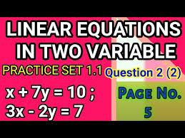 Two Variable Practice Set 1 1 Question