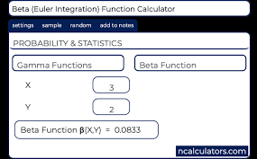 beta function calculator