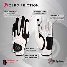Zero Friction Mens Golf Glove Left Hand One Size White
