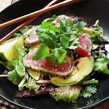 seared tuna salad with miso dressing