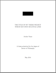Template For Latex Phd Thesis Title Page Texblog