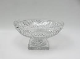 Art Deco Crystal Glass Fruit Bowl With