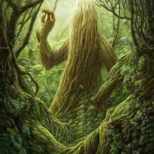 Живой лес, древний энт смотрит из …» — создано в Шедевруме