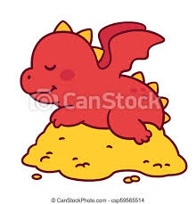 We will initially outline its physique with the aid of basic shapes. Cute Cartoon Dragon Guarding Treasures Cute Cartoon Baby Dragon Sleeping On Golden Treasure Funny Fairy Tale Dragon Canstock