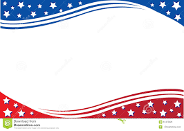 American Flag Postcard Template Stock Illustration