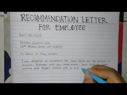 recommendation letter for job employee
