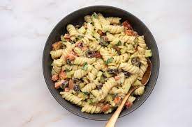 garden pesto pasta salad recipe with rotini