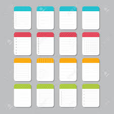 Sheets Of Paper Collection Of Various Note Papers Template