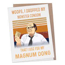 Amazon.com: Always Sunny In Philadelphia Frank Reynolds Woops, I Dropped My Monster  Condom, That I Use For My Magnum Dong Square Tarjeta de felicitación (1  unidad) : Salud y Hogar