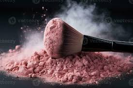 broken pink blush with a large makeup
