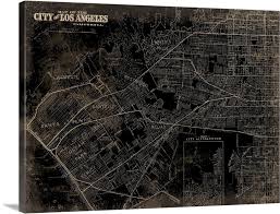 Los Angeles Map Wall Art Canvas Prints