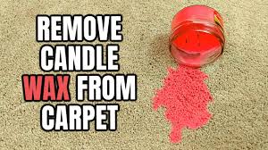 remove candle wax spills from carpet
