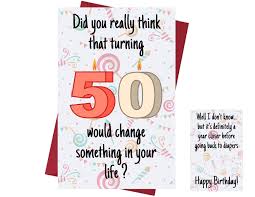 funny 50th birthday cards for women or