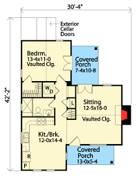 Rustic One Bedroom Cabin House Plan