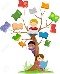 Stickman Illustration of Kids Reading Books Growing Off a Tree | Kids reading books, Kids reading, School murals