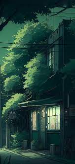 house green anime background wallpapers