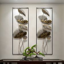 35 8 2 pieces metal leaves wall decor set for living room with black frame