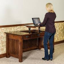 Desk pictured here is also available in any size and any special details requested. Craftsman Sit To Stand Desk Amish Tables Office Furniture