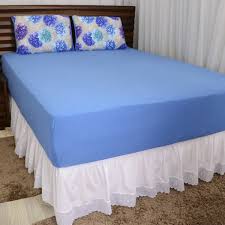 Os lençóis de malha representam mais praticidade e versatilidade na hora de arrumar a cama além de serem superconfortáveis. Jogo De Cama Completo Casal Cobertor Lencol Saia Box 7 Pcs Leroy Merlin