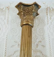 Vintage Tall Column Brass Candle Stick