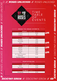 roses unlocked fixtures timetable