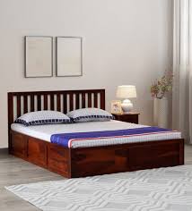 Buy Eva Sheesham Wood Queen Size Bed In