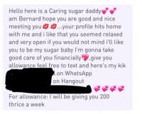 Hello Here Is A Caring Sugar Daddy Am Bernard Hope You Are