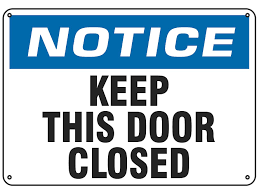 Keep This Door Closed" Sign - Plastic S-19213P - Uline